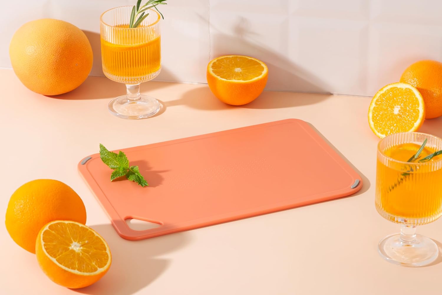 Plastic Cutting Board Set, Cutting Boards for Kitchen BPA Free, Large-Small Chopping Boards Set of 3 Non-Slip for Cooking Camping Dishwasher Safe, Reversible, with Grip Handle, 15"×10"×0.6"