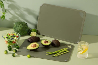Plastic Cutting Board Set, Cutting Boards for Kitchen BPA Free, Large-Small Chopping Boards Set of 3 Non-Slip for Cooking Camping Dishwasher Safe, Reversible, with Grip Handle, 15"×10"×0.6"