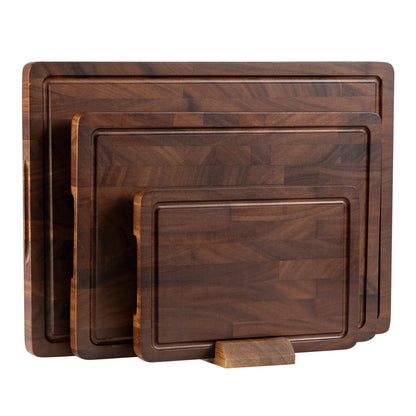 THETCHRY Walnut Cutting Boards for Kitchen, End Grain Wooden Cutting Board, Large Chopping Board Double Sided with Handle, Thick Butcher Block Charcuterie Meal Prep & Serving with Gift Box, 17"×13"×1"